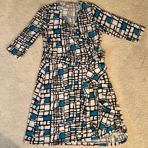 Donna Degnan DVF-style wrap style dress Sz L